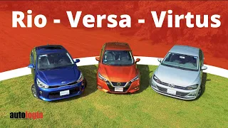 Nissan Versa, VW Virtus, Kia Rio - Test Técnico Comparativo