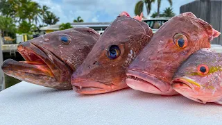 Fish HEAD Soup! Catch Clean Cook (Florida Keys Snapper + Grouper Fishing)