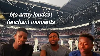 ARMYS GIVE US GOOSEBUMPS! REACTION TO BTS Army Loudest Fan chant Moments