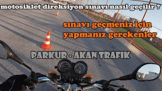 A1 EHLİYET SINAVI | MOTOSİKLET DİREKSİYON SINAVI NASIL GEÇİLİR?  PARKUR - AKAN TRAFİK (2021)