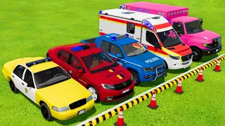 FORD, DACIA, VOLKSWAGEN POLICE VEHICLES & MERCEDES, FORD AMBULANCE EMERGENCY TRANSPORTING ! FS22