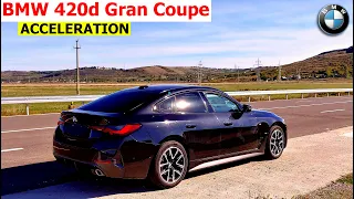 BMW 420d Gran Coupe acceleration 1/4 mile, 0-100, 60-100, 80-120 | xDrive | G26 | 2022 | GPS results