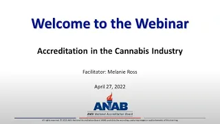 ANAB Webinar: Accreditation in the Cannabis Industry