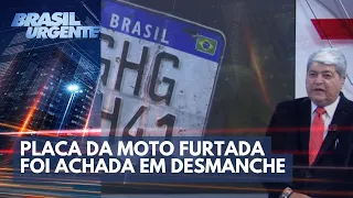 Vítima de moto furtada fala com Datena | Brasil Urgente