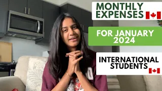 MONTHLY EXPENSES IN CANADA FOR INTERNATIONAL STUDENTS JANUARY 2024🇨🇦🥶||MUST WATCH BEFORE COMING