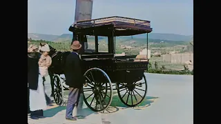 [4K, 60 fps, color] The lumiere family goes on a trip. 1895.