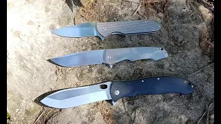 Three Titanium Folding Framelock Knives Overview