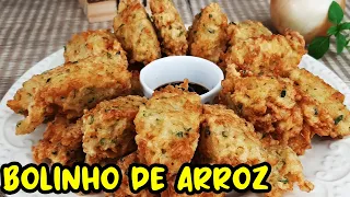 COMO FAZER BOLINHO DE ARROZ RÁPIDO E FÁCIL | Cebola e Salsa