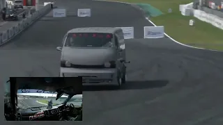 Ken Nomura almost rolled over and he spun out while drifting in a van