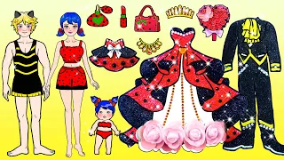 Vestido De Muñeca De Papel - Ladybug & Cat Noir Family Costumes Dress Up For Party- Woa Doll Español