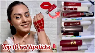 Top 10 best red lipsticks for all Indian skintones💄 Starting ₹100 | kp styles
