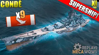 SUPERSHIP Condé 9 Kills & 156k Damage | World of Warships Gameplay 4k