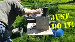 DIY Mini Wood Stove from Concrete - Concrete Rocket Stove + Working Drawing - Self-Sufficient Living
