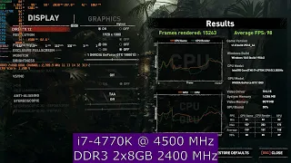 i7-4770K @ 4.5 GHz DDR3 vs. i7-7700K @ 4.5 GHz DDR4 - GTX 1080 - Shadow of the Tomb Raider - 1080P