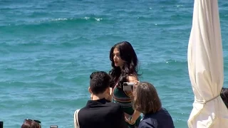 Aishwarya Rai shooting session on the beach in Cannes