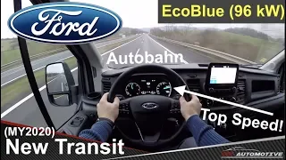 Ford Transit (MY2020) EcoBlue 130 POV Test Drive + Acceleration 0 - 100 mph (160 km/h)