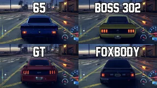 Mustang 65 vs Mustang Boss 302 vs Mustang GT vs Mustang Foxbody - NFS 2015 (Drag Race)