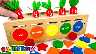 Kids, Let's Learn Shapes, Numbers and Colors with Shape Sorter Activity Toy