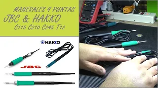 Manerales Y Puntas JBC & HAKKO - C115 C210 C245 T12