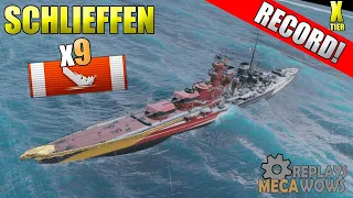 Awesome Schlieffen 9 Kills On Asymmetric Battle | World of Warships