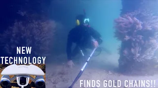 Found BIGGEST GOLD CHAIN Underwater Metal Detecting Treasure with (New Technology)