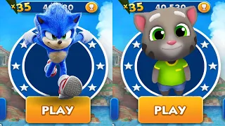 Sonic Prime Dash vs Talking Tom Gold Run - Movie Sonic vs All Bosses Zazz Eggman - All Characters