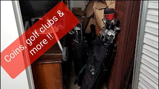 Golf clubs, coins and more in this interesting storage unit. Part 1