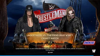 The Undertaker vs the Fiend Bray Wyatt in a Casket match on wwe 2k24