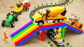 DIY tractor mini bridge construction | How to heavy trolley safety pass over train