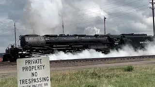 Vintage Big Boy Steam Engine #4014 Pulls Modern and Vintage Cars June 2023 Union Pacific Cheyenne WY