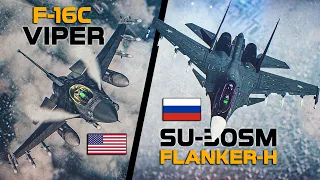 New Su-30SM Flanker-H Vs F-16C Viper | Beyond Visual Range | Digital Combat Simulator | DCS |