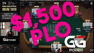 2020 WSOP Online $1,500 Pot Limit Omaha