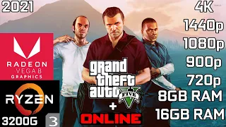 GTA V - Ryzen 3 3200G Vega 8 & 8GB RAM - 16GB RAM