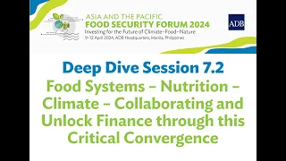 Food Systems–Nutrition–Climate – Collaborating and Unlock Finance through this Critical Convergence