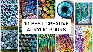 10 BEST CREATIVE ACRYLIC POUR ideas #fluidart #painting #creative #acrylicpouring #art