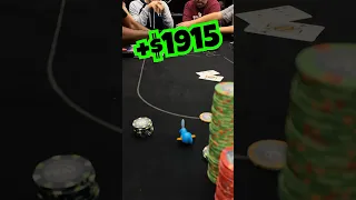 I FLOP A FLUSH IN A $1900 POT!! #shorts #poker