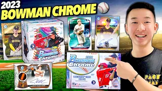 *BIG HITS! 😱🔥* BRAND NEW 2023 Topps Bowman Chrome Baseball Hobby & HTA Box Reviews (First Look)