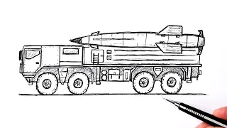 How to draw a Rocket complex truck | Ballistic missile system