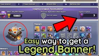 Easy way for LOW TH PLAYERS to get the legend league banner! 🔥