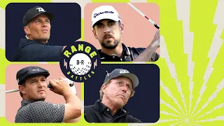 Tom Brady, Aaron Rodgers, Phil Mickelson and Bryce DeChambeau Hit Our Cart Guy | ‘Range Battles’