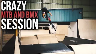 MTB AND BMX RIDING AT THIS OUTRAGEOUSLY HUGE SKATEPARK!!