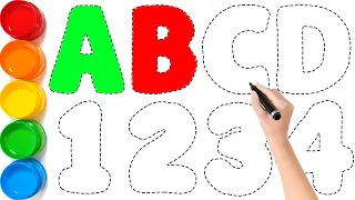 ABCD & 1234 for Children | How to Draw ABCD AND 1234 for Kids | Easy Drawing Tutorial | KS ART