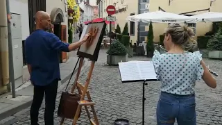 Painting in the Vilnius streets