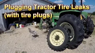 Tire plugs to stop a tractor tire leak