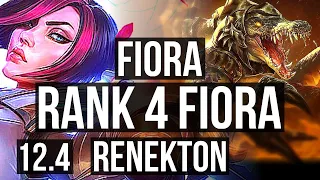 FIORA vs RENEKTON (TOP) | Rank 4 Fiora, 6 solo kills, 7/1/1, 300+ games | NA Challenger | 12.4