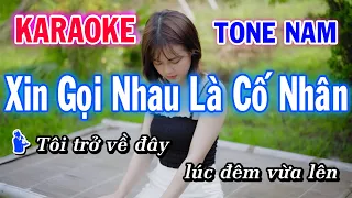 Karaoke Xin Gọi Nhau Là Cố Nhân - Tone Nam | Nhạc Sống Rumba | Karaoke Bình Nguyên