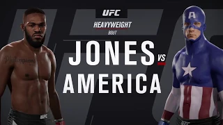 Jon Jones vs. Captain America (EA Sports UFC 2) - CPU vs. CPU - Crazy UFC 👊🤪