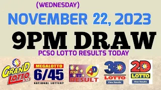 Lotto Result Today 9pm draw November 22, 2023 6/55 6/45 4D Swertres ez2 PCSO#lotto