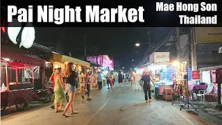 Pai Night Market walking POV - small town in Mae Hong Son Thailand