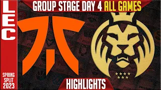 FNC vs MAD Highlights ALL GAMES | LEC Group Stage Day 4 | Fnatic vs MAD Lions